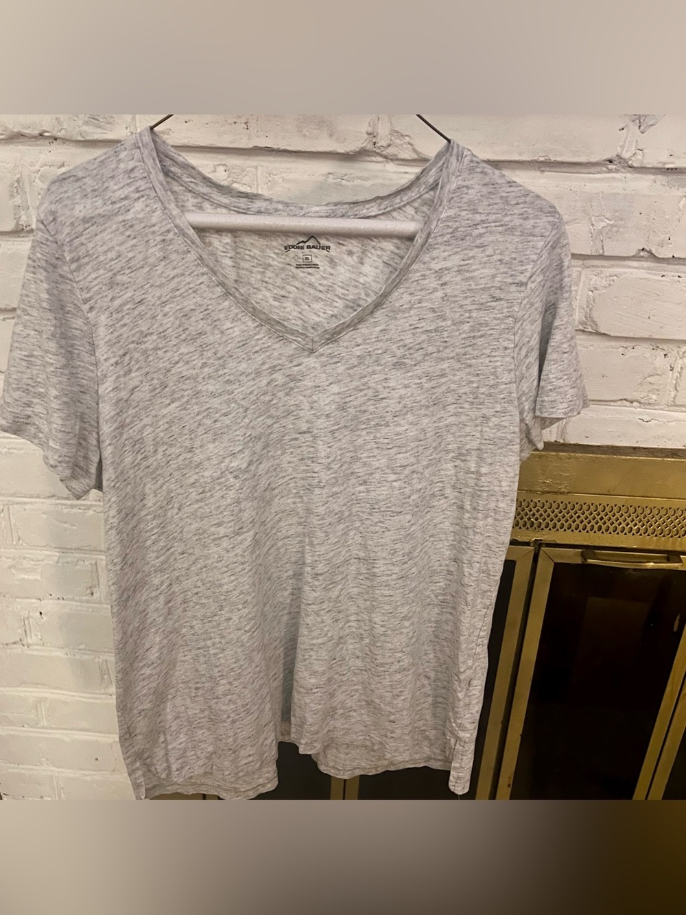 Eddie Bauer Heather Gray V-Neck T-Shirt Size XL Cotton Modal Blend
